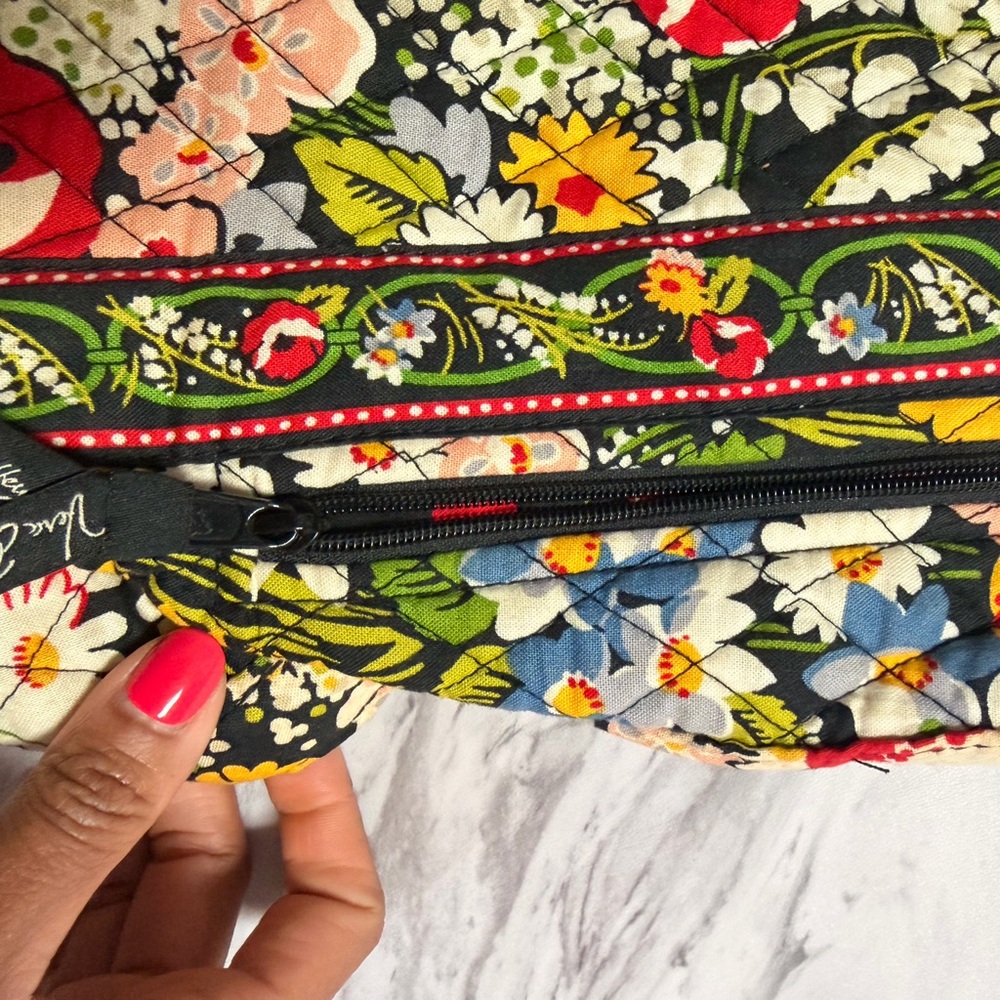 Vera Bradley Black Multi Floral Quilted Shoulder Bag - Picture 6 of 7